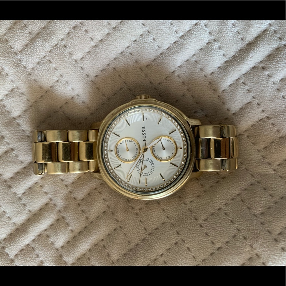Gold Fossil Watch